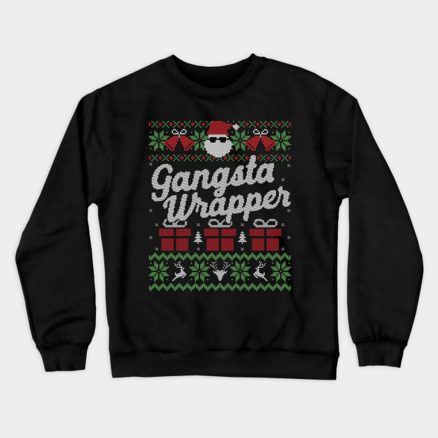 Ugly Christmas Sweater Gangsta Wrapper Santa