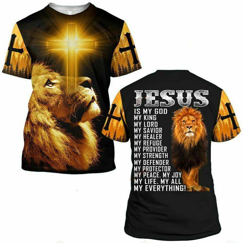 Lion Jesus Cross 3d T-shirt